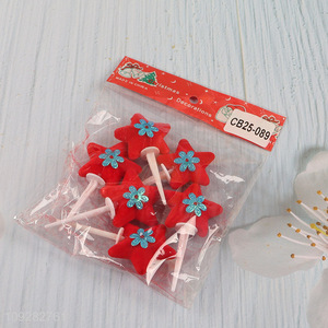 China supplier 6pcs christmas decoration christmas cake topper for sale