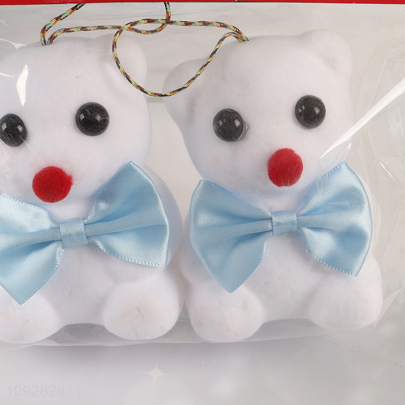 Low price 2pcs foam bear christmas hanging ornament decoration