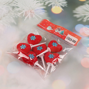Good selling heart shape christmas decoration christmas cake topper