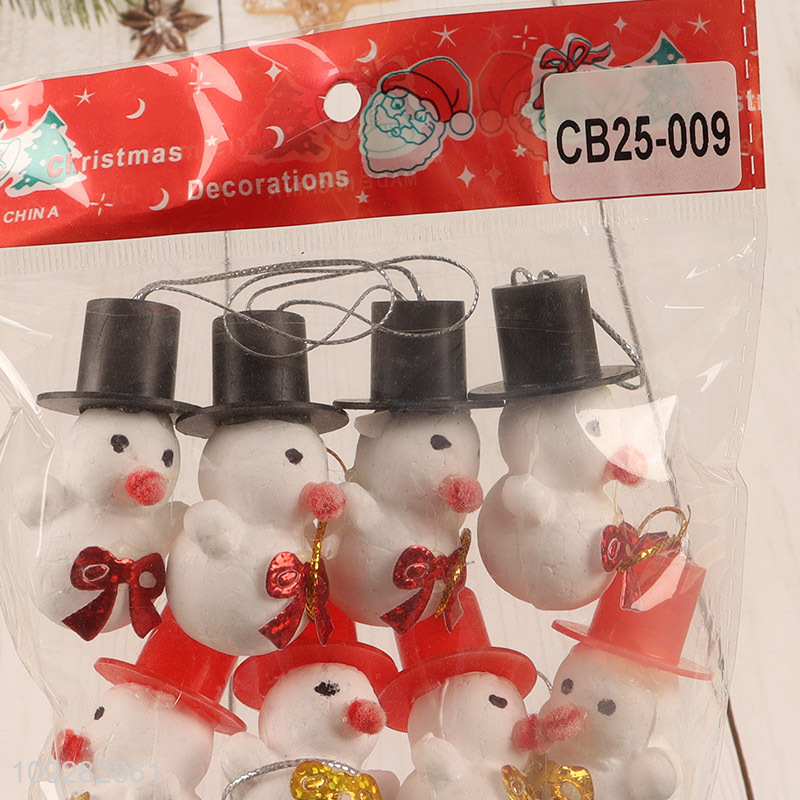 China products 12pcs foam snowman christmas hanging ornament decoration