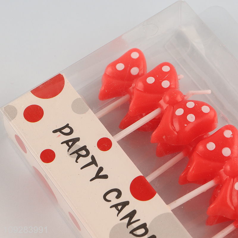 Top quality bowknot shape cake candle party decoration candle