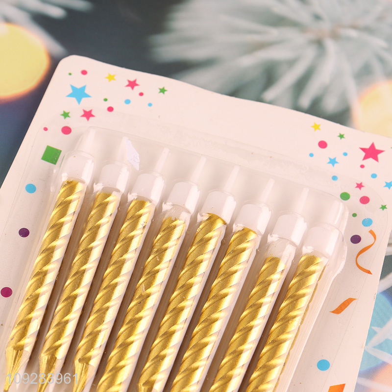Low price golden birthday cake candle decorative candle for sale