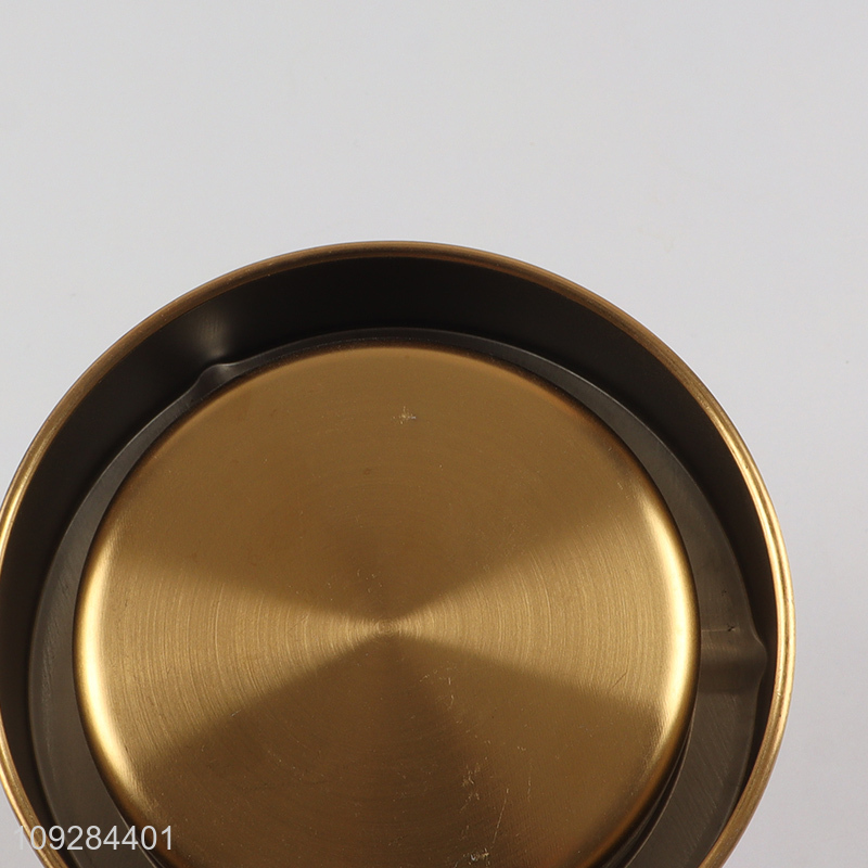 Good selling round golden stainless steel smoking ashtray wholesale