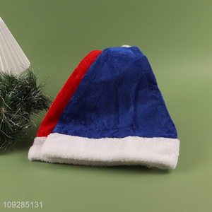 Good selling plush multicolor christmas hat Santa hat wholesale