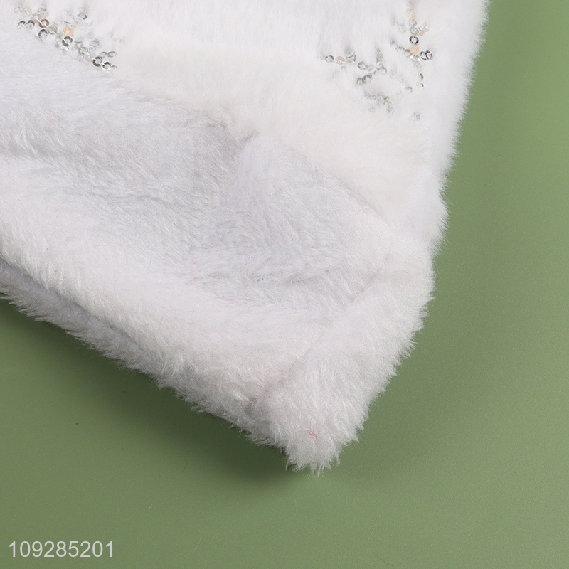 Yiwu market multicolor plush christmas hat Santa hat for sale