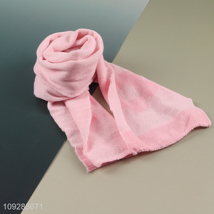 Low price pink winter warm girls scarf for sale