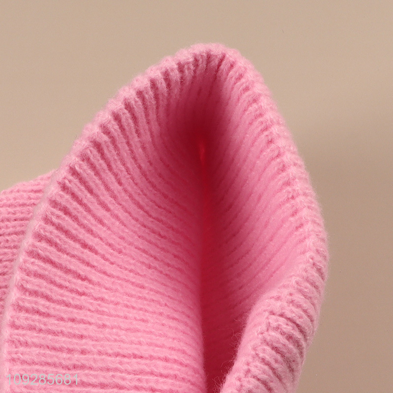 Hot products pink winter knitted hat beanies hat
