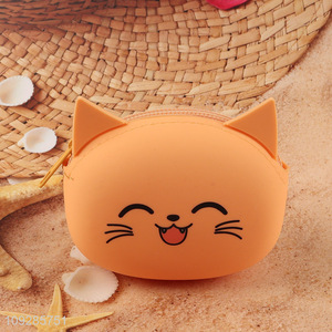 Hot items cartoon cat silicone coin purse change purse
