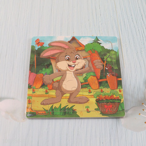 Good sale cartoon rabbit wooden puzzle toys educational toys