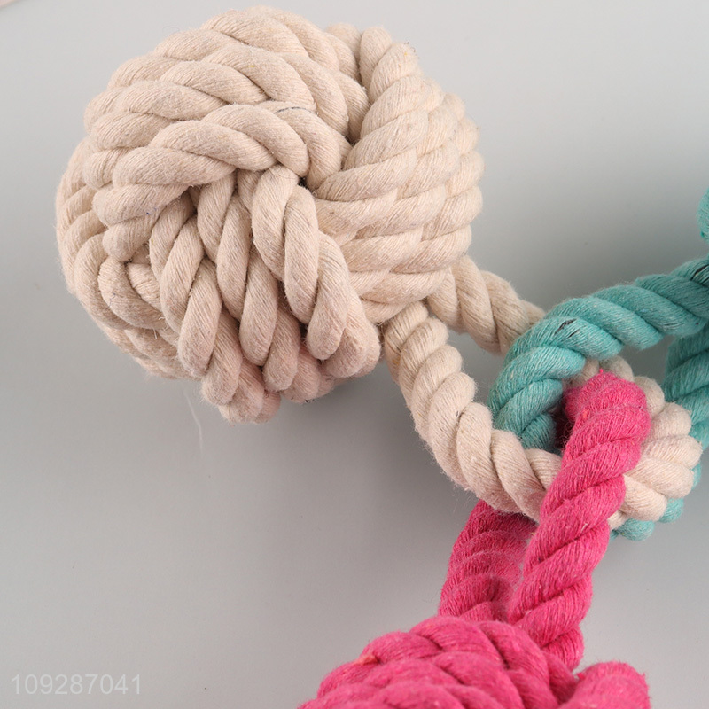 Good selling cotton rope pet chew toys teething toys