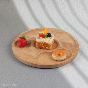 China factory round bamboo dessert plate for home restaurant