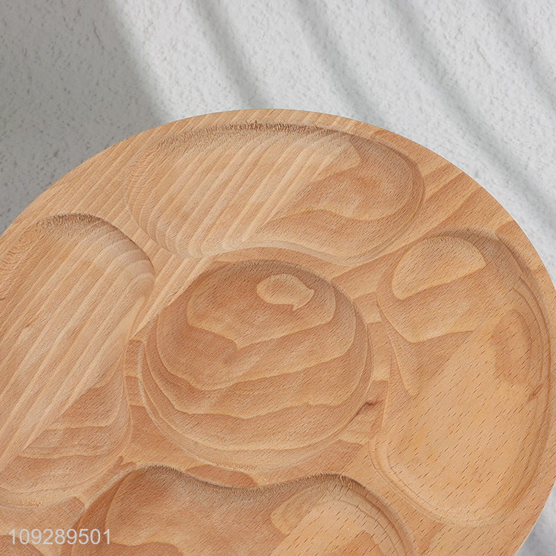 China factory round bamboo dessert plate for home restaurant