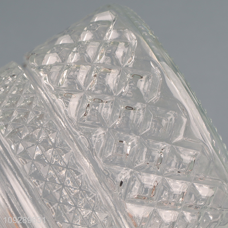 New arrival round glass storage jar with bamboo lid