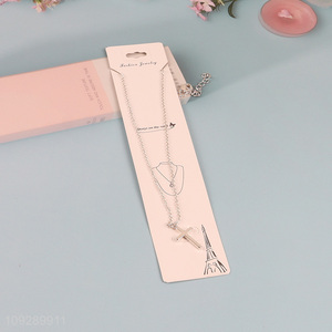 Best selling cross decorative copper necklace fashion jewelry