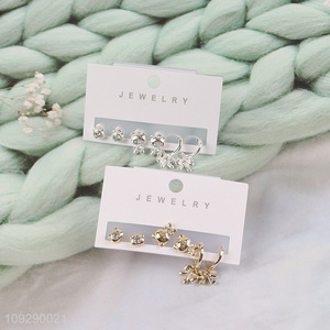 Top quality women fashion jewelry earrings ear studs set