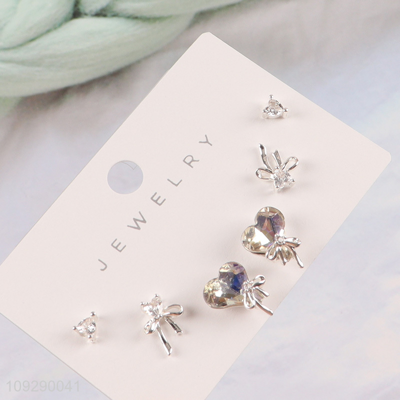 Online wholesale copper ladies fashion jewelry earrings ear studs set