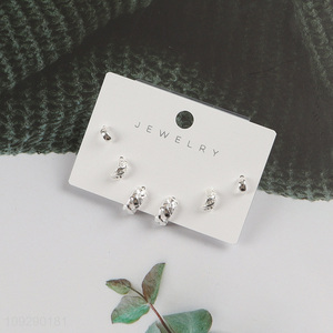 Online wholesale silver fashion jewelry earrings ear studs set for women
