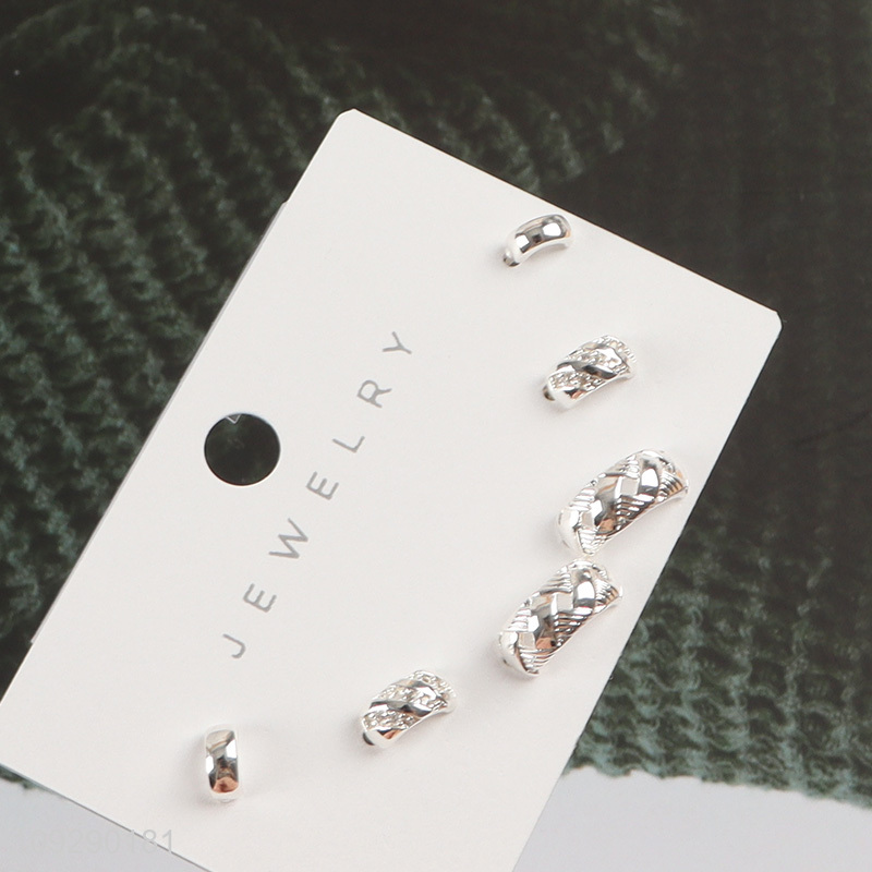 Online wholesale silver fashion jewelry earrings ear studs set for women