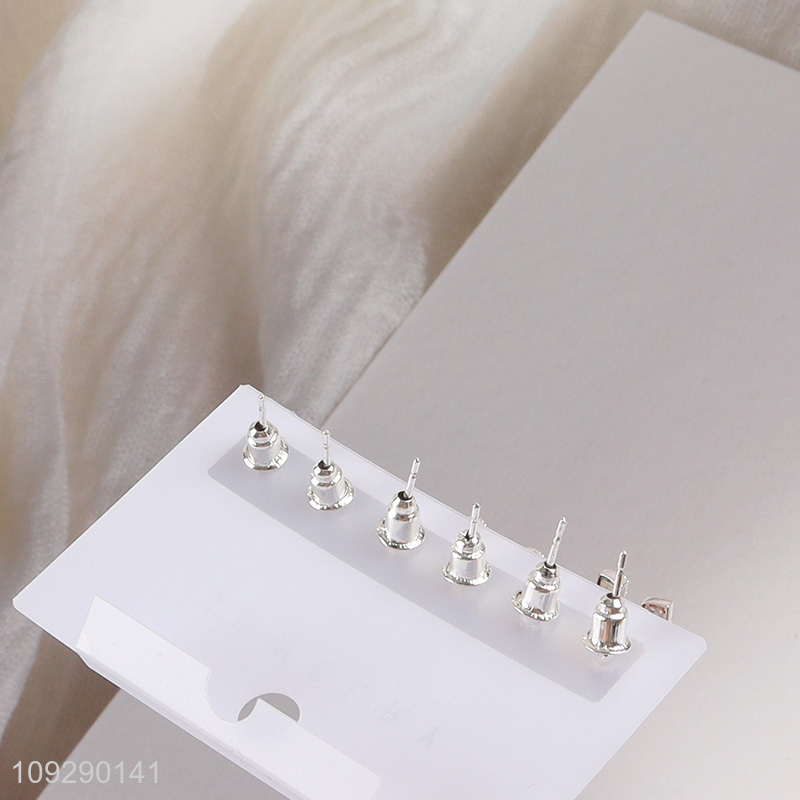 Online wholesale silver fashion jewelry earrings ear studs set