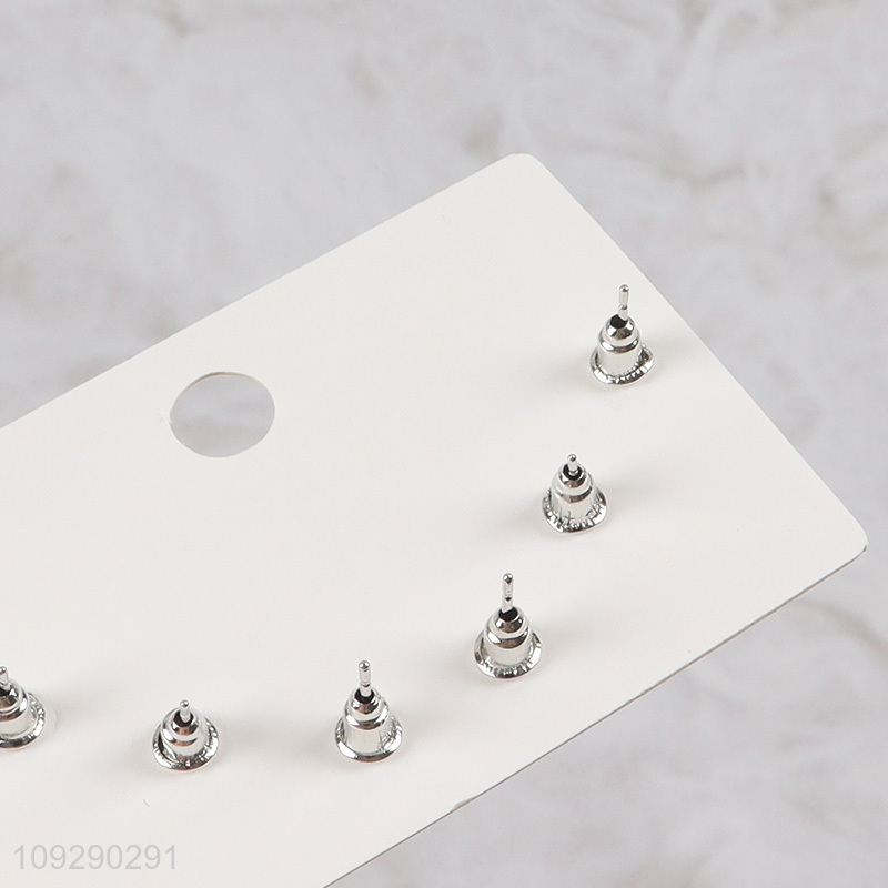 Latest products silver fashion jewelry earrings ear studs set