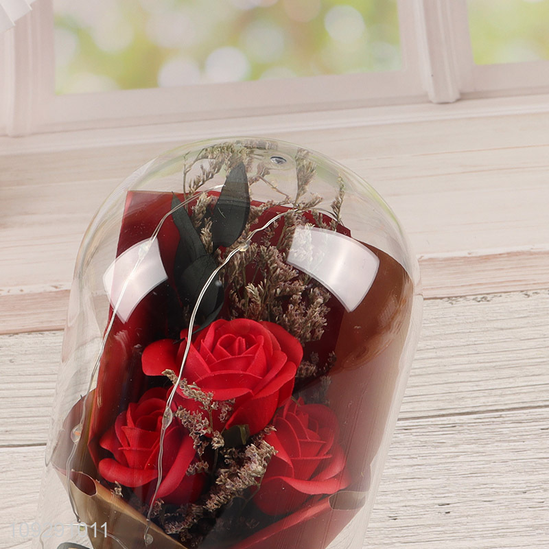 China factory rose flower ornament with led lights