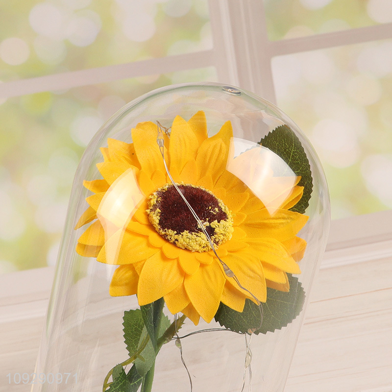 Top quality sunflower ornament with led lights