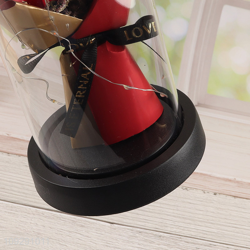 China factory rose flower ornament with led lights