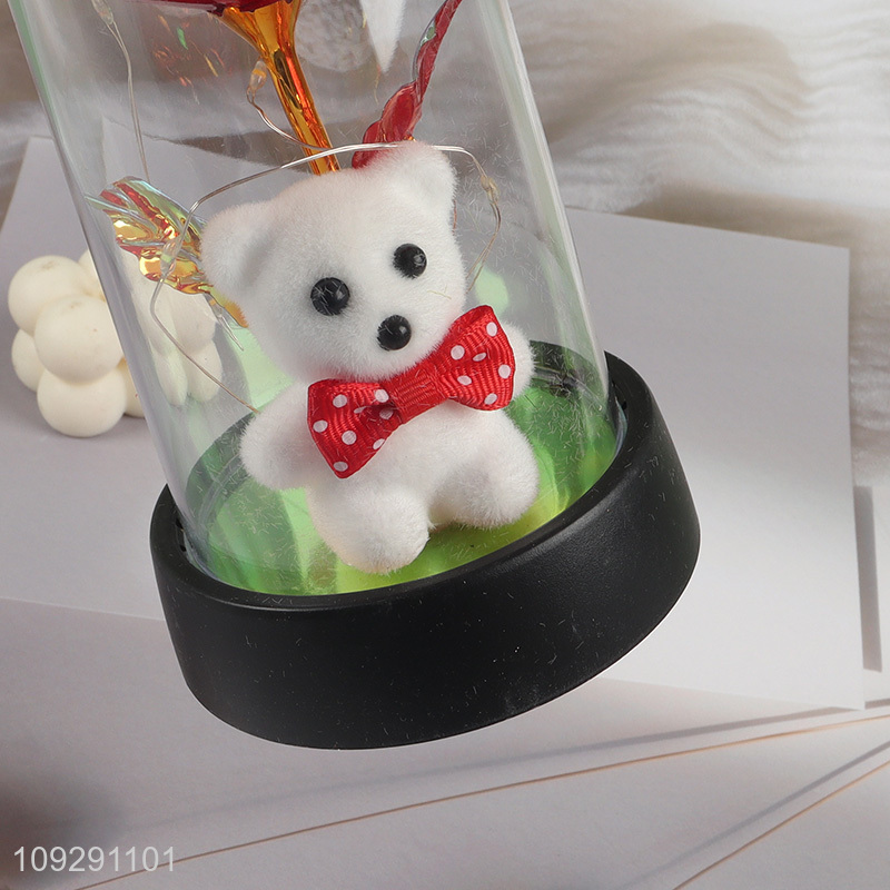 China wholesale bear ornament Valentine's Day gift with lights