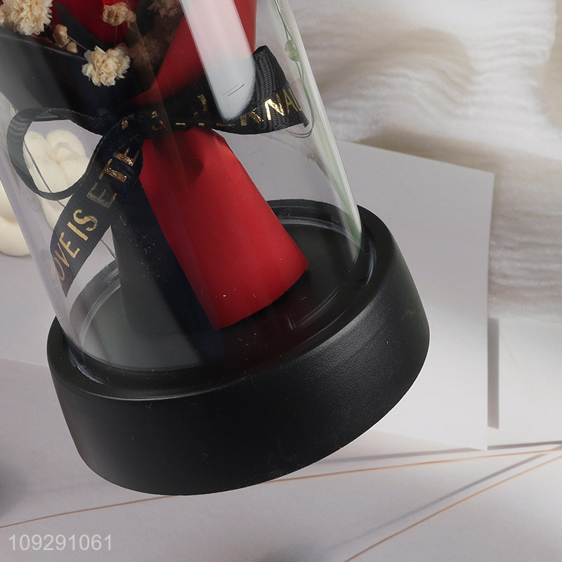 Good price rose flower ornament Valentine's Day gift with lights