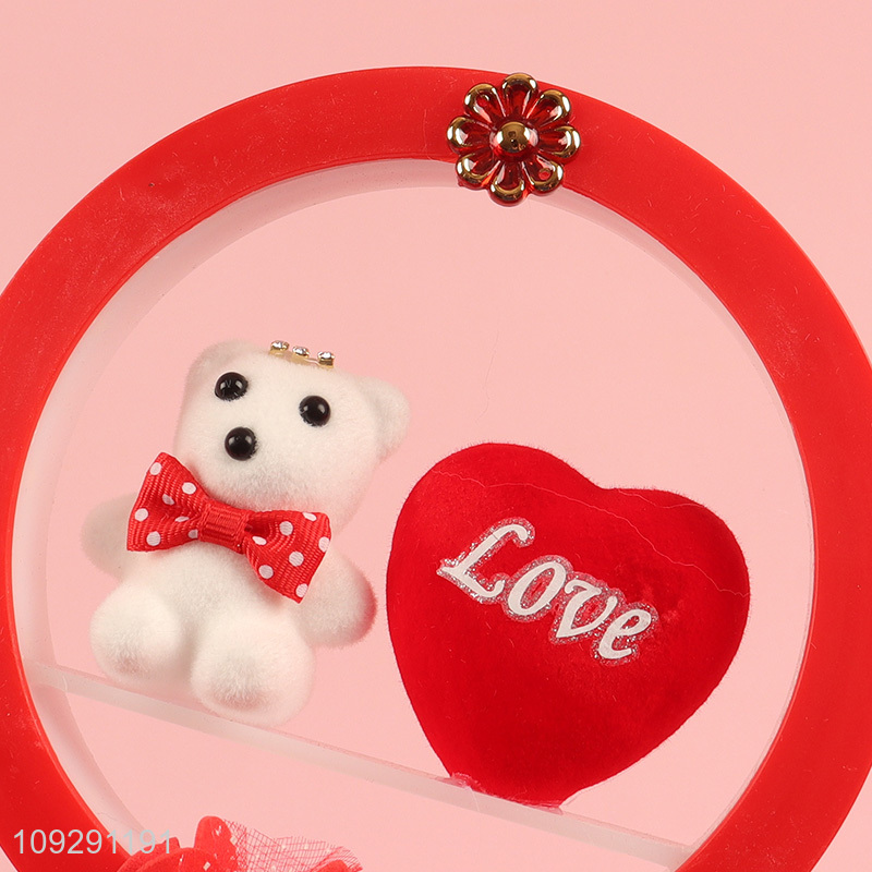 Top selling tabletop bear ornament Valentine's Day gift with lights