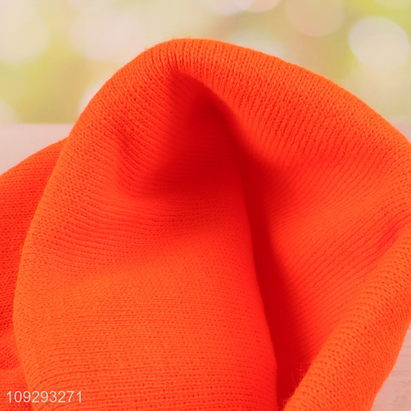 Low price winter polyester knitted hat beanies hat