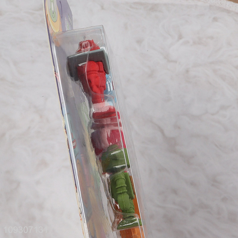 Factory price robot series students stationery eraser set