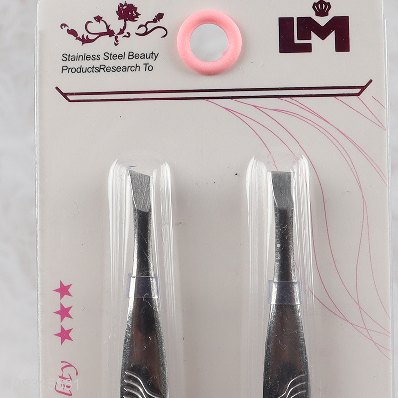 Low price 2pcs eyebrow tweezers makeup tool set