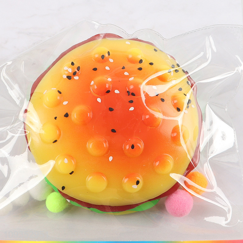 Top quality hamburger shape squeeze toys