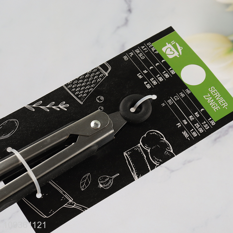 Latest products   7-inch stainless steel food  tongs for kitchen