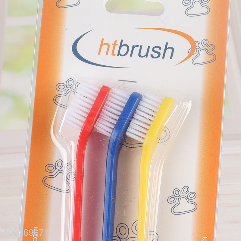 China factory 3pcs double-headed pet toothbrush set