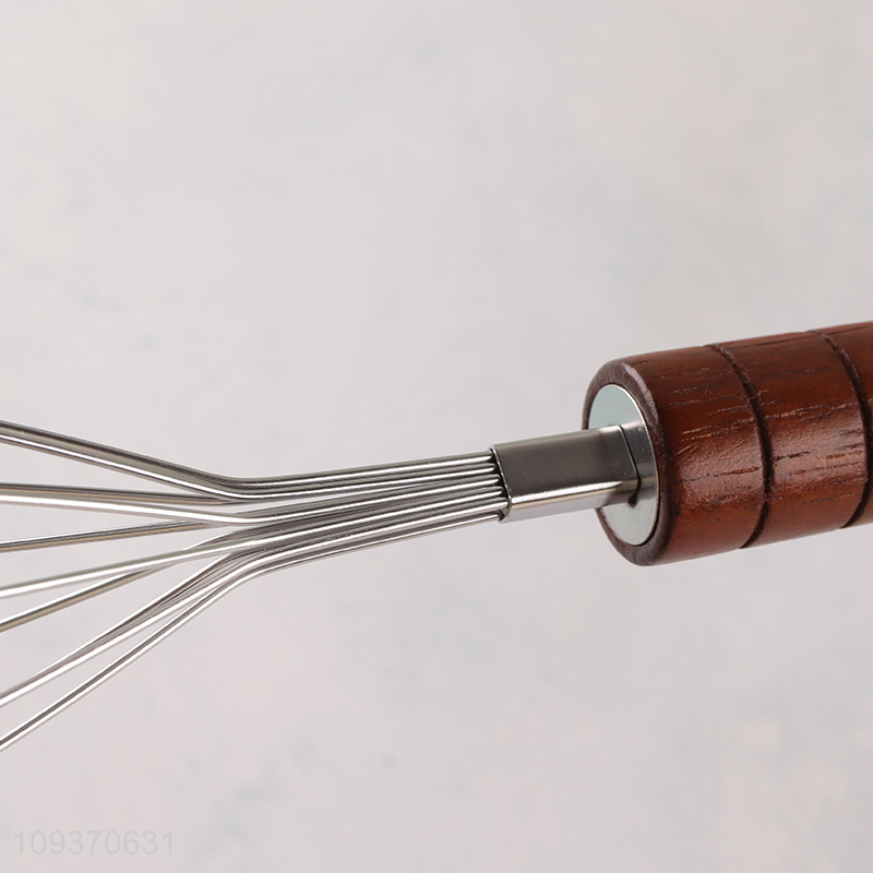 New arrival kitchen gadget egg whisk with wooden handle