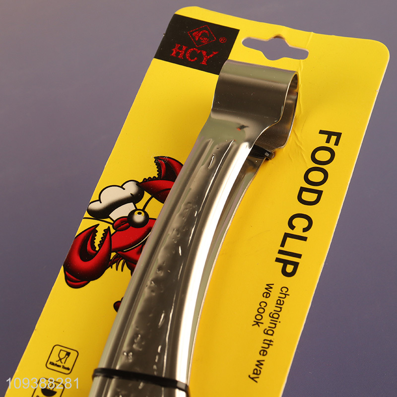 Good price home kitchen stainless steel food tongs food clips
