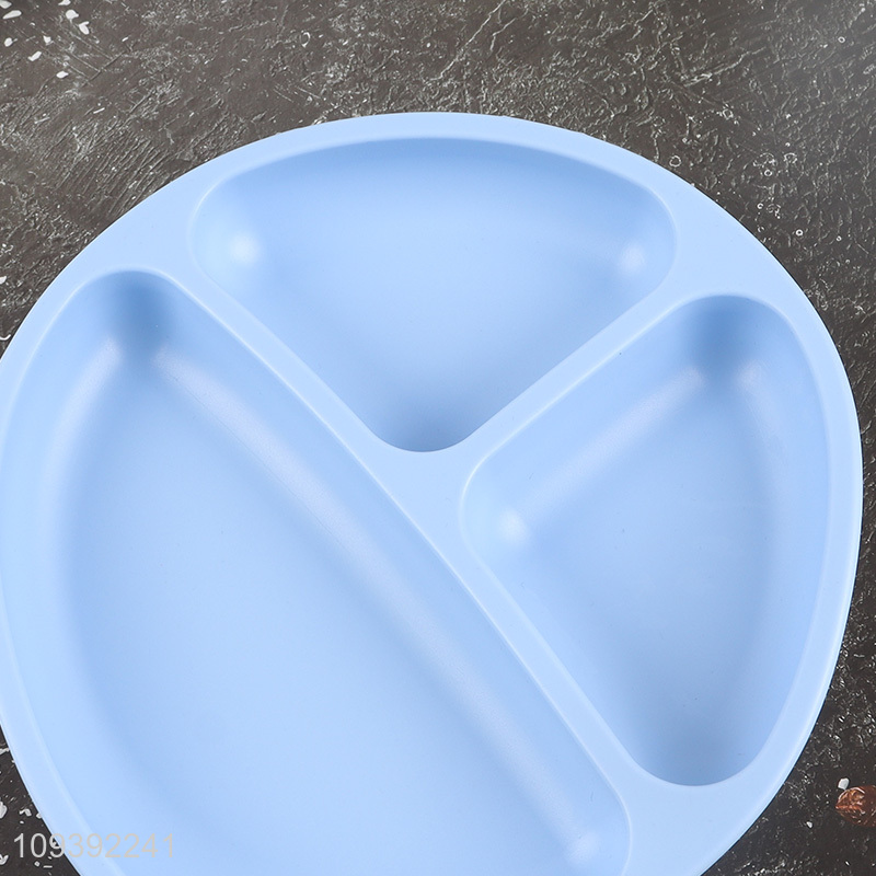 Top sale 3-compartment silicone suction plate for baby