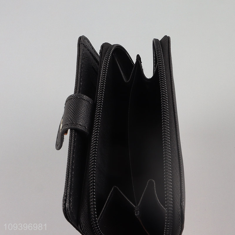 Factory direct sale black fashion long style wallet