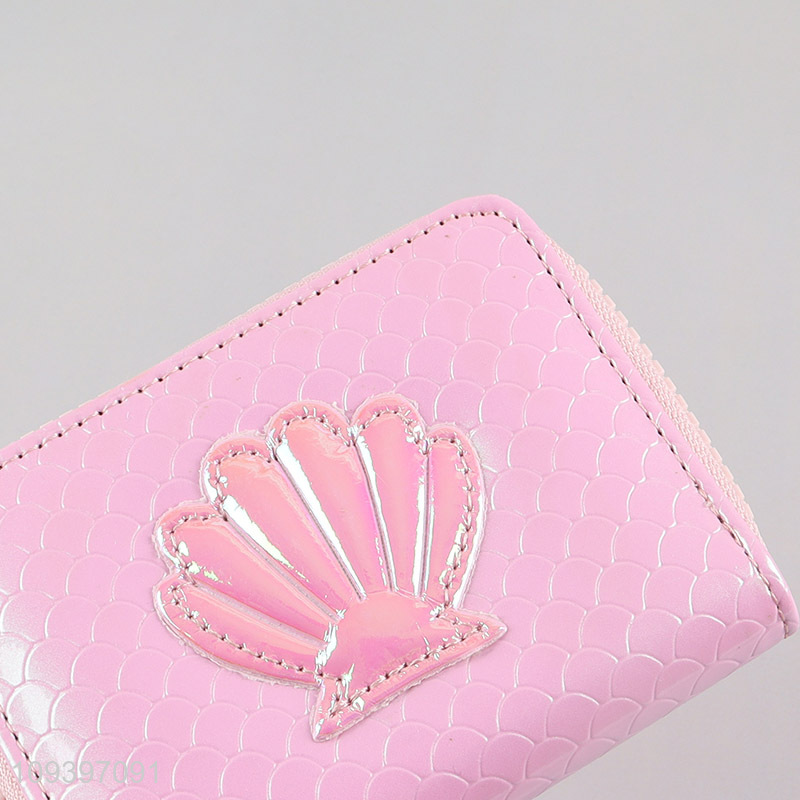 China wholesale pink cute ladies wallet with zipper