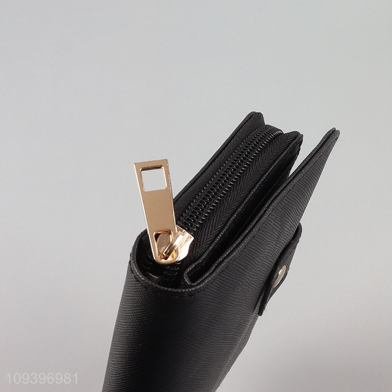 Factory direct sale black fashion long style wallet
