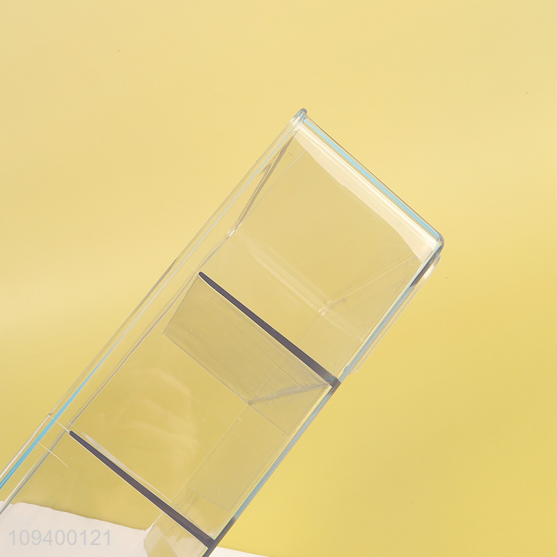 Good quality transparent divided storage box with 3 compartments