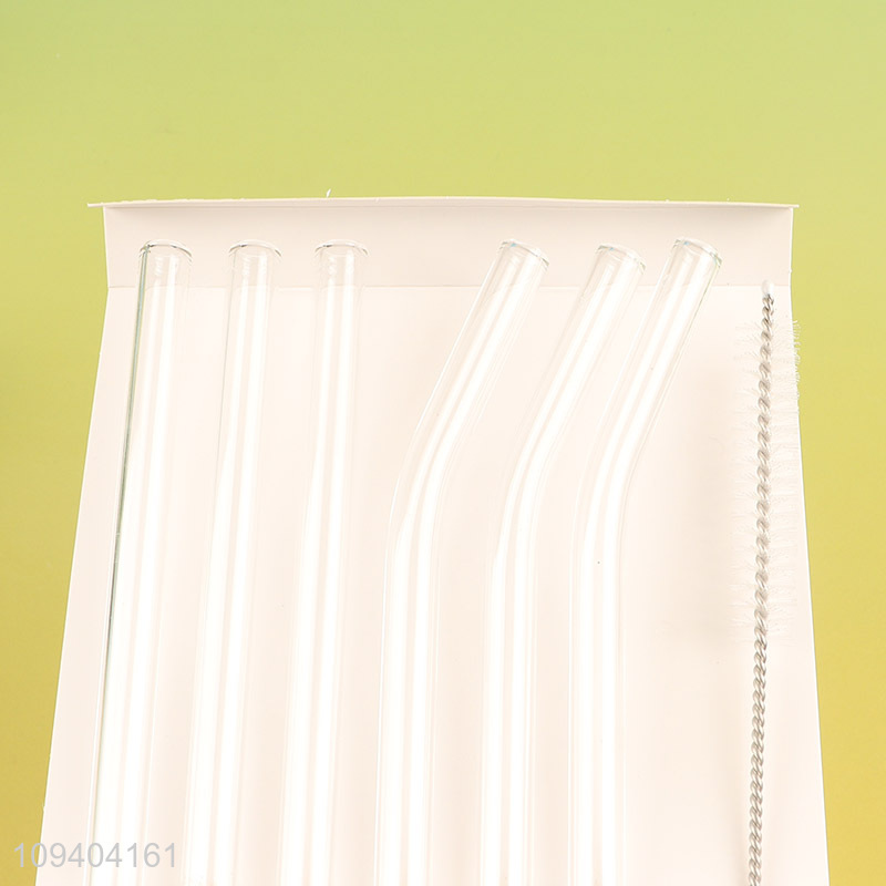 Online wholesale drinking straw juice straw with cleaning brush