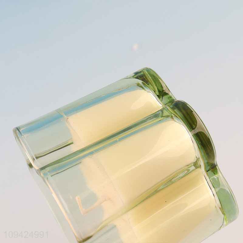 Best selling flower shape glass cup candle scented candle
