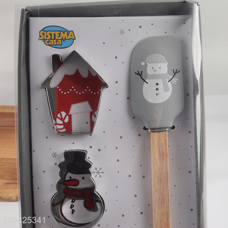 Hot selling 4pcs bakeware set cookies cutter silicone spatula set