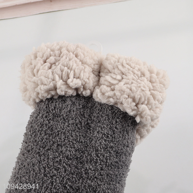 New product warm plush anti-slip home slipper socks