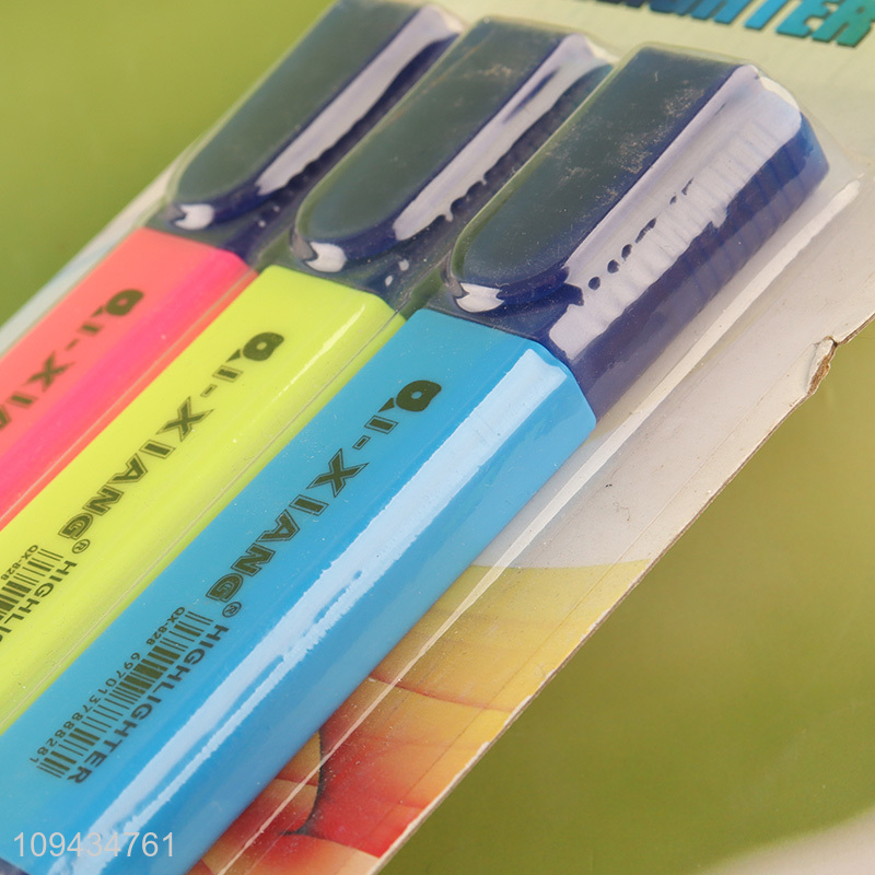 New product 3pcs school office highlighter pen set