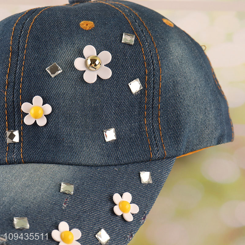Good sale fashion girls polyester peaked cap wholesale