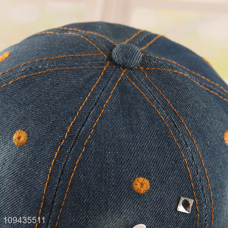 Good sale fashion girls polyester peaked cap wholesale